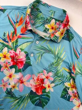 DEOLAX Hawaiian Topical Performance Golf Polo Men’s XL